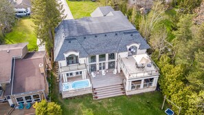 Bird's eye view of the cottage.