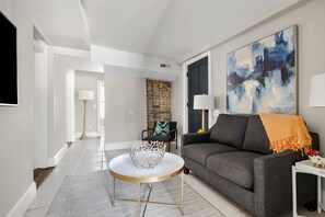 Professionally designed living room space with a Smart TV