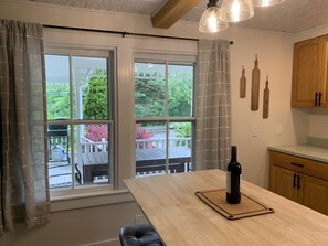 View from kitchen to dining area on the deck