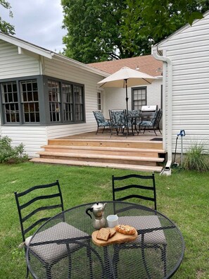Spacious Deck w/ Lots of Seating, Shaded Dining, A Grill & Loads of Memory Making Potential