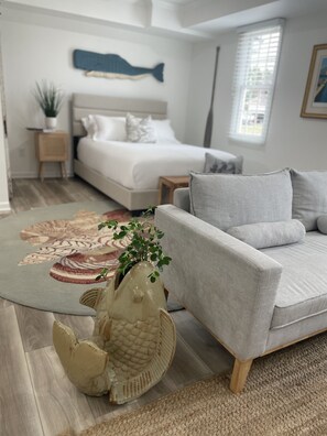 A restful sleep haven. Plush and luxurious queen mattress.