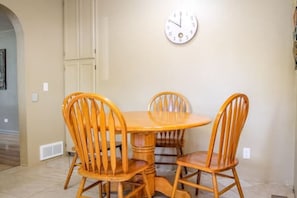 Eating nook in the kitchen, just off the living room.