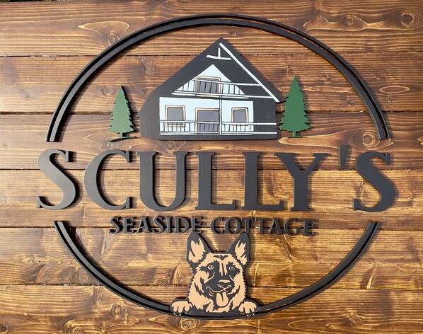 My dog, Scully, is the namesake and logo of the cottage! 