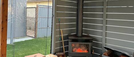 Enjoy the wood heater. We supply a small amount of red gum. 