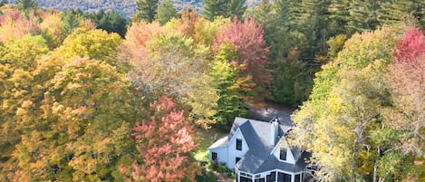 Aerial view of the house