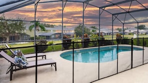 Outdoor screened in heated pool