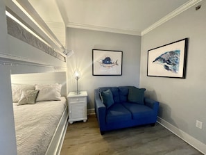3rd Bedroom with Queen Bunk Beds. Loveseat for watching TV in private.