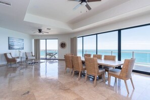 Spacious Living Area With a View! Sitting Area, Dining Area, Patio Access, and Ocean Front Views