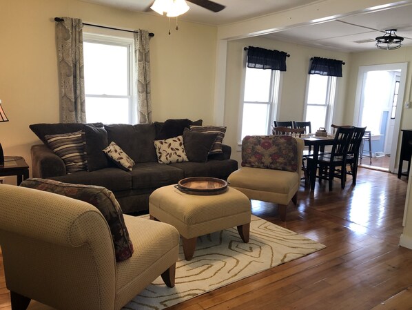 Living room and dining area