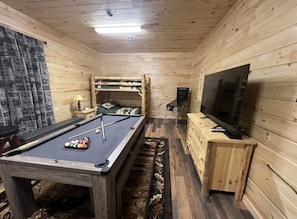Enjoy a game of pool or pinball!