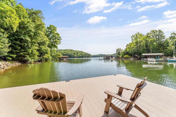 Lovely quiet cove view from our dock.