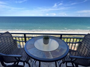 Breakfast, lunch or dinner balcony side.