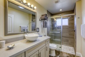 separate bathroom with shower