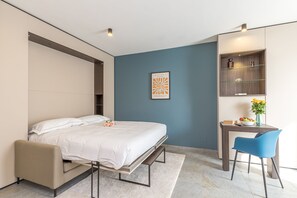 Bed in living room