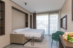Living room with bed