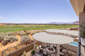 View From Upstairs Patio - From the upstairs patio you can see The Ledges Golf Course and the backyard firepit and spa area.