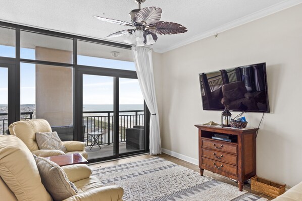 Beachwalk Villas 908 offers fabulous views from the living room and balcony.