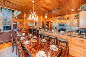 Enjoy cooking those family meals in the updated kitchen and enjoy eating them around the dining table for 10, kitchen counter for 4, and bar for 4!