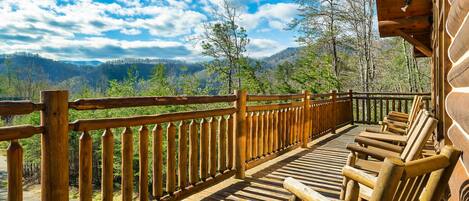 Enjoy the mountain view while sitting out on the wrap around porch.