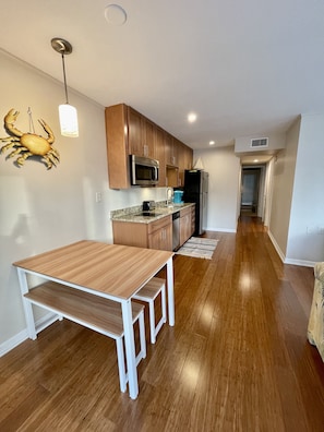 Kitchen and eating area.