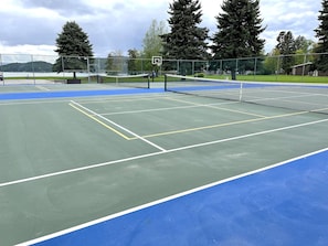 Tennis, basketball pickle ball courts available Memorial Day - Labor Day.