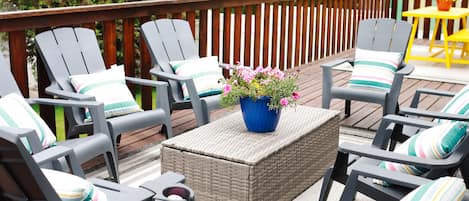 relax on the back deck after a long day of hiking