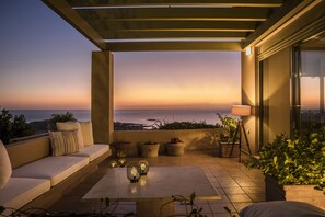 Ground floor patio and view