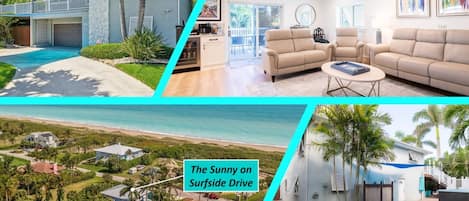 This recently remodeled (new kitchen, bathroom, furniture, and patio) home has all NEW furniture and is situated on a quiet, dead-end street, Surfside Drive, with 1000s of feet of private neighborhood beach access. Recent updates include all new, easy-to-c