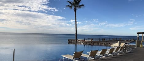 Infinity pool just steps away from the sand.