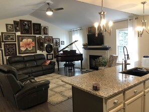 Open living room/kitchen