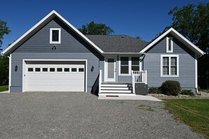 View of the cottage from the driveway.