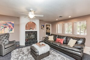 Modern Living Room with Gas Fireplace