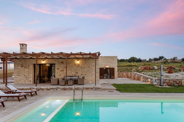 Unique Stonebuilt rural Retreat with private pool in traditional village on Crete