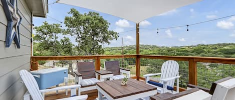 Hill country views from the deck on the rear of the home.