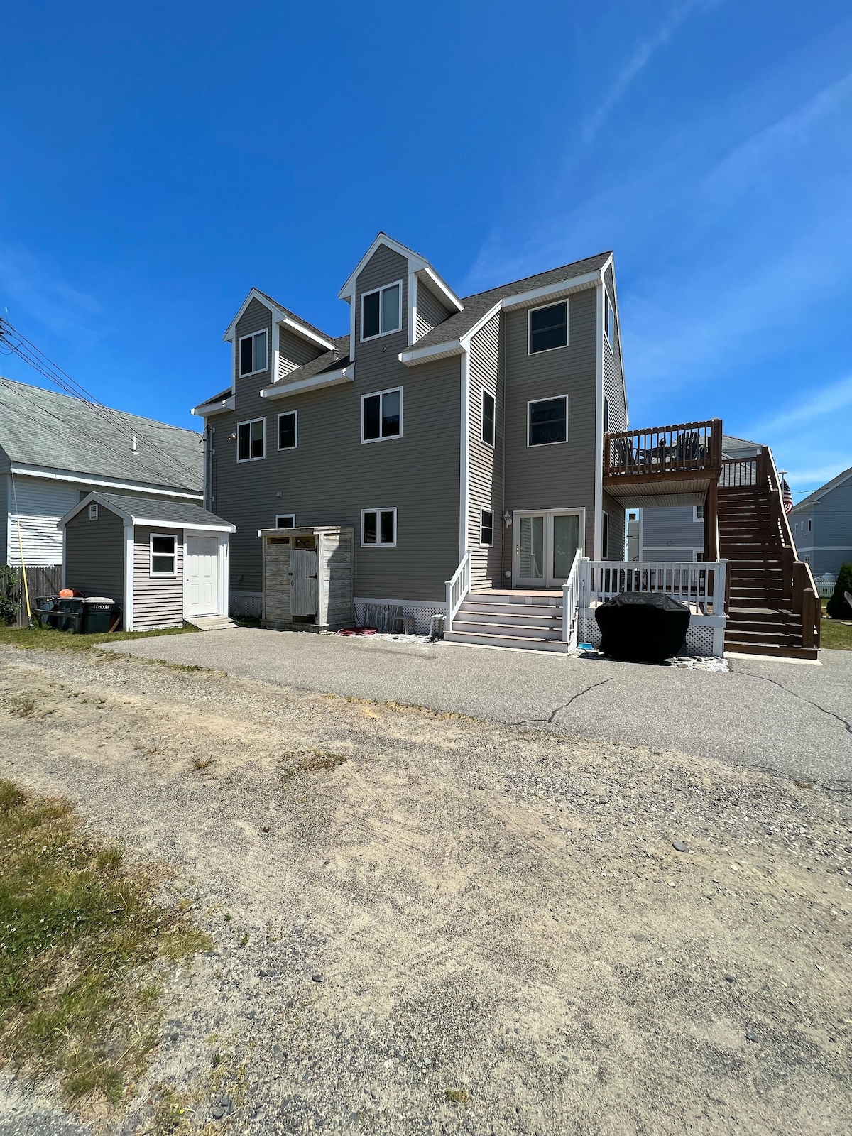 Great home on a private road across the street from Wells Beach.