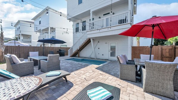 Ample Outdoor Space For Cooking Out and Swimming