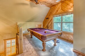 Pool table in the loft.