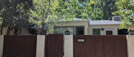 Privacy fence, a large courtyard