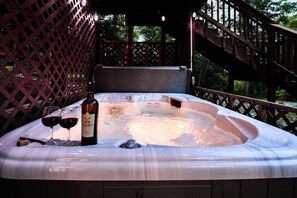 Relax in the hot tub at the end of a long day of adventure