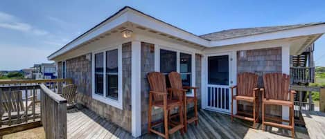 Enjoy morning coffee on the outdoor deck