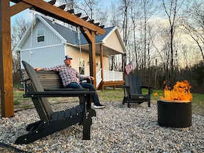 The Solo Stove fire pit is easy to start and has minimal smoke!