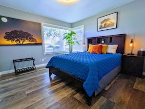 This room got an upgrade to a King bed! Two king beds in the same house? Yep!