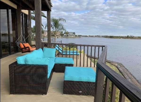 Huge patio for gathering.