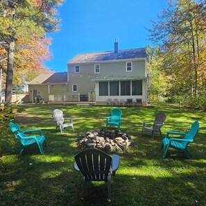 Backyard | Florida Porch | Fire Pit | Grill | Café lighting
