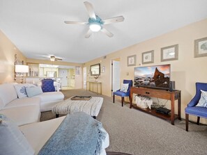 Living area with flat panel tv