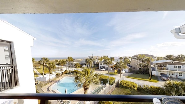 view to ocean and pool area from patio