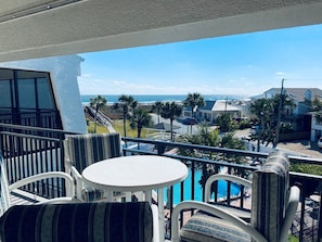 Ocean and pool view from balcony