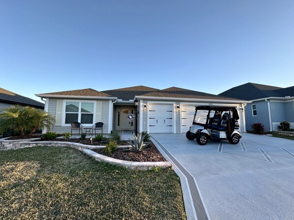 Beautiful updated landscaping and front patio.