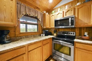 Kitchen with stainless steel appliances