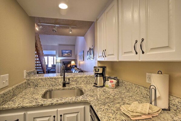 Flooring, Sink Faucet, Floor, Double Sink, Granite